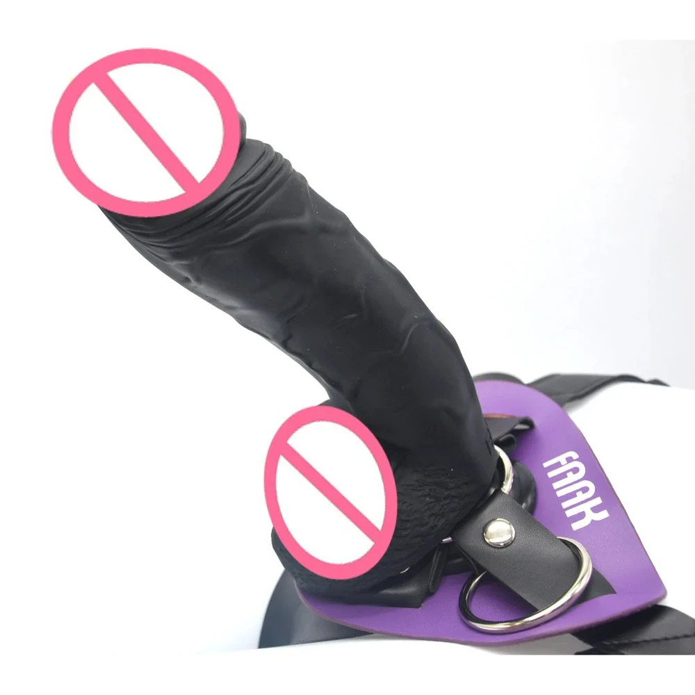 24.5cm Dressing Rubber Penis for Lesbian Sex Toy Thick Dildo with Belt Strap on Dildo with Big Glans Sex Toy for Male