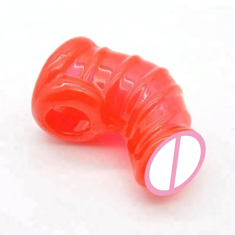 Soft Cock Sleeve Male Sex Toy Penis Sleeve TPR Chastity Cage