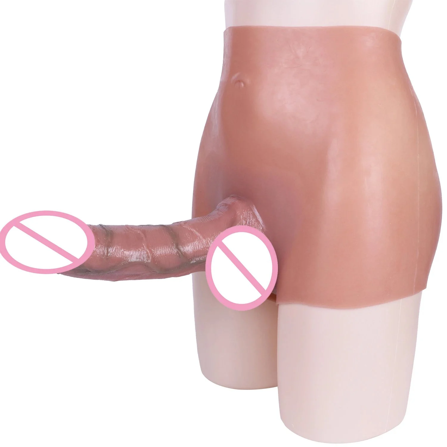 Sex Toy High Waist Penis Sleeves Pantslonger and Bolder Realistic Hollow Dildo Werable Pants for Man and Woman