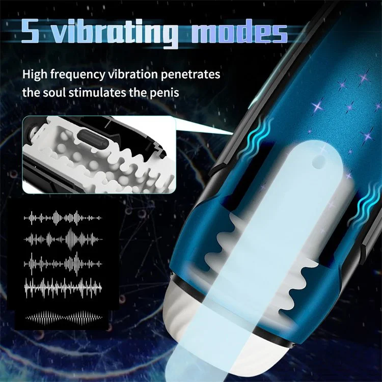 Automatic Penis Training Masturbation Cup Capsule Vibrator Deep Throat Telescopic Masturbating Cup