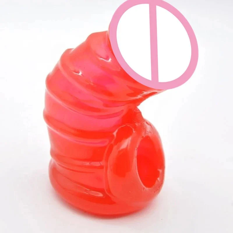 Soft Cock Sleeve Male Sex Toy Penis Sleeve TPR Chastity Cage