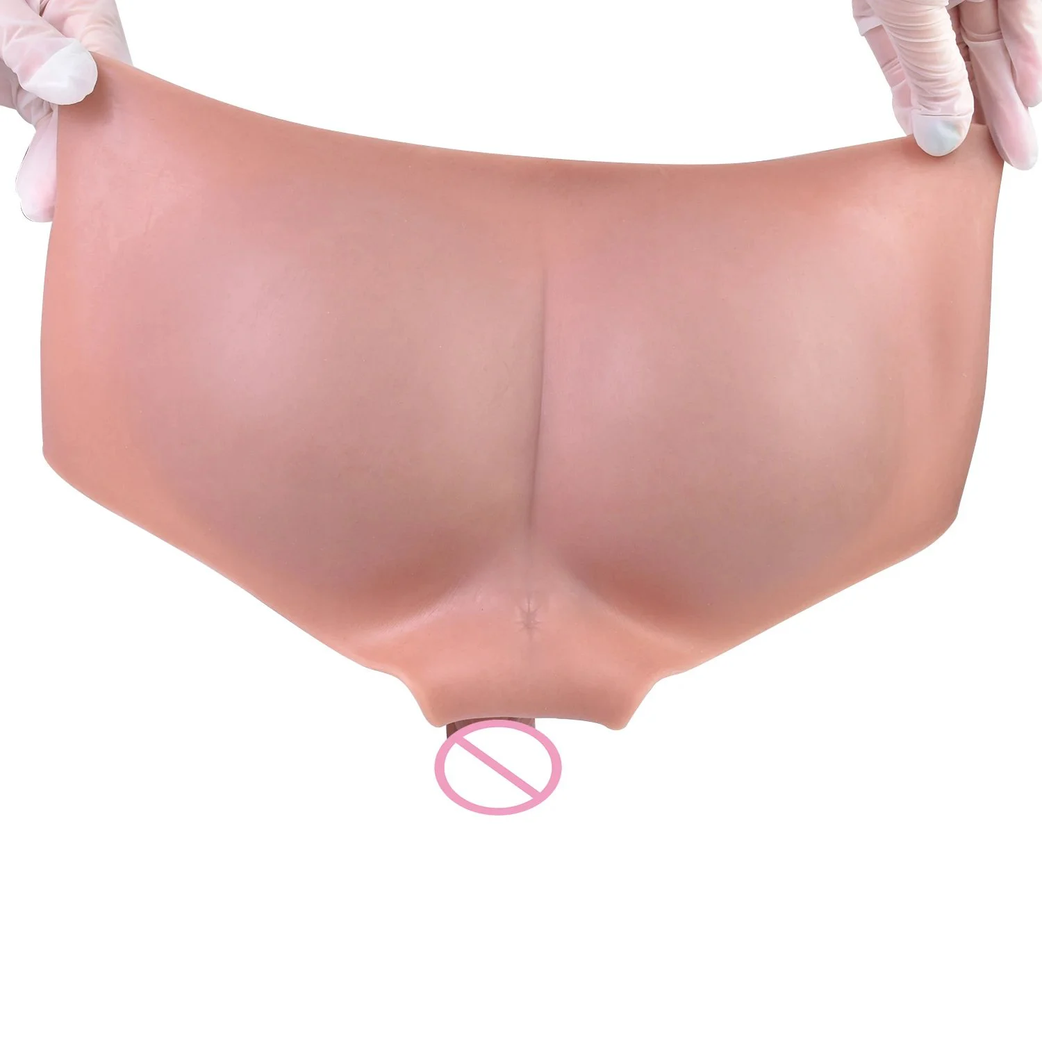 Adult Realistic Liquid Silicone Strap-On Dildo One Piece Hollow Dildo Pants Penis Enlargement Sleeve for Male Pleasure
