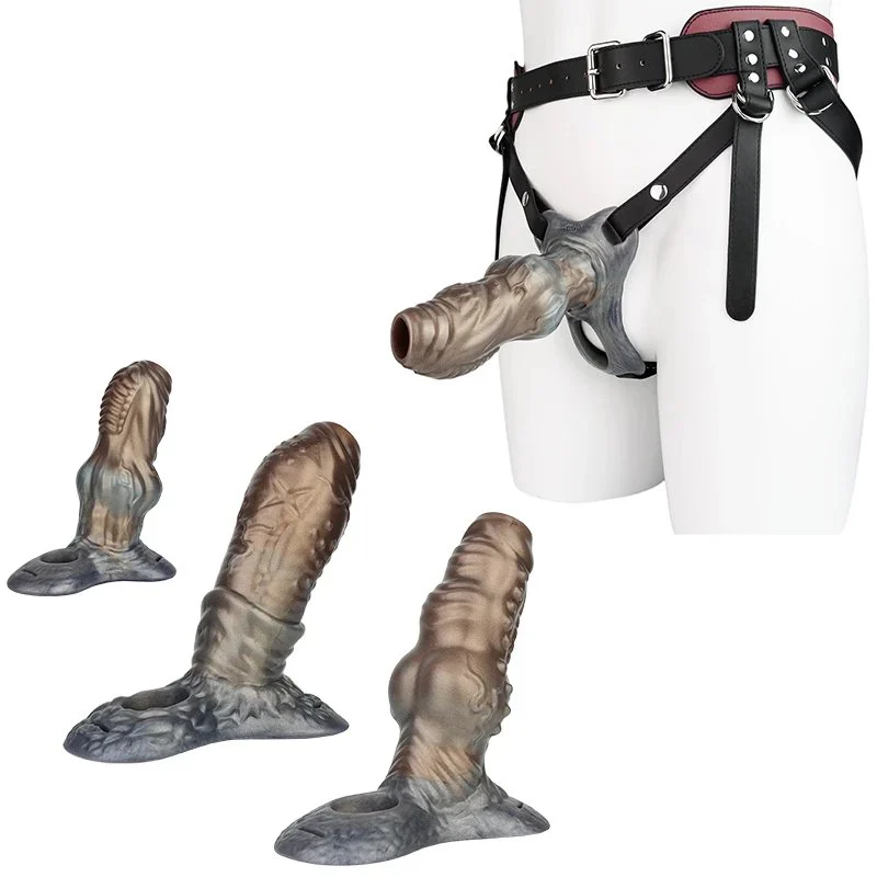 Mocha Gray Penis Sleeve Fantasy Series Wearable Male Penis Extender Open-Ended Sleeve for Effective Enlargement