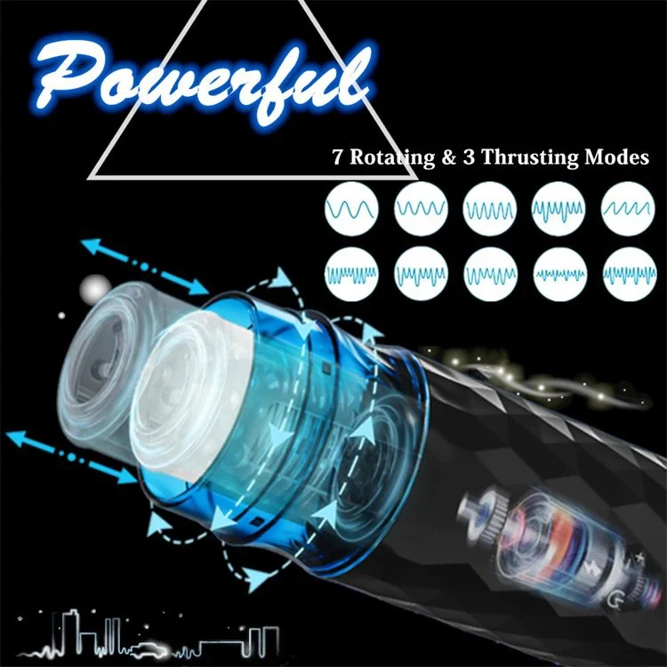 Automatic Telescopic Rotation Heating Masturbation Cup With Suction Cup Sex Toys for Men
