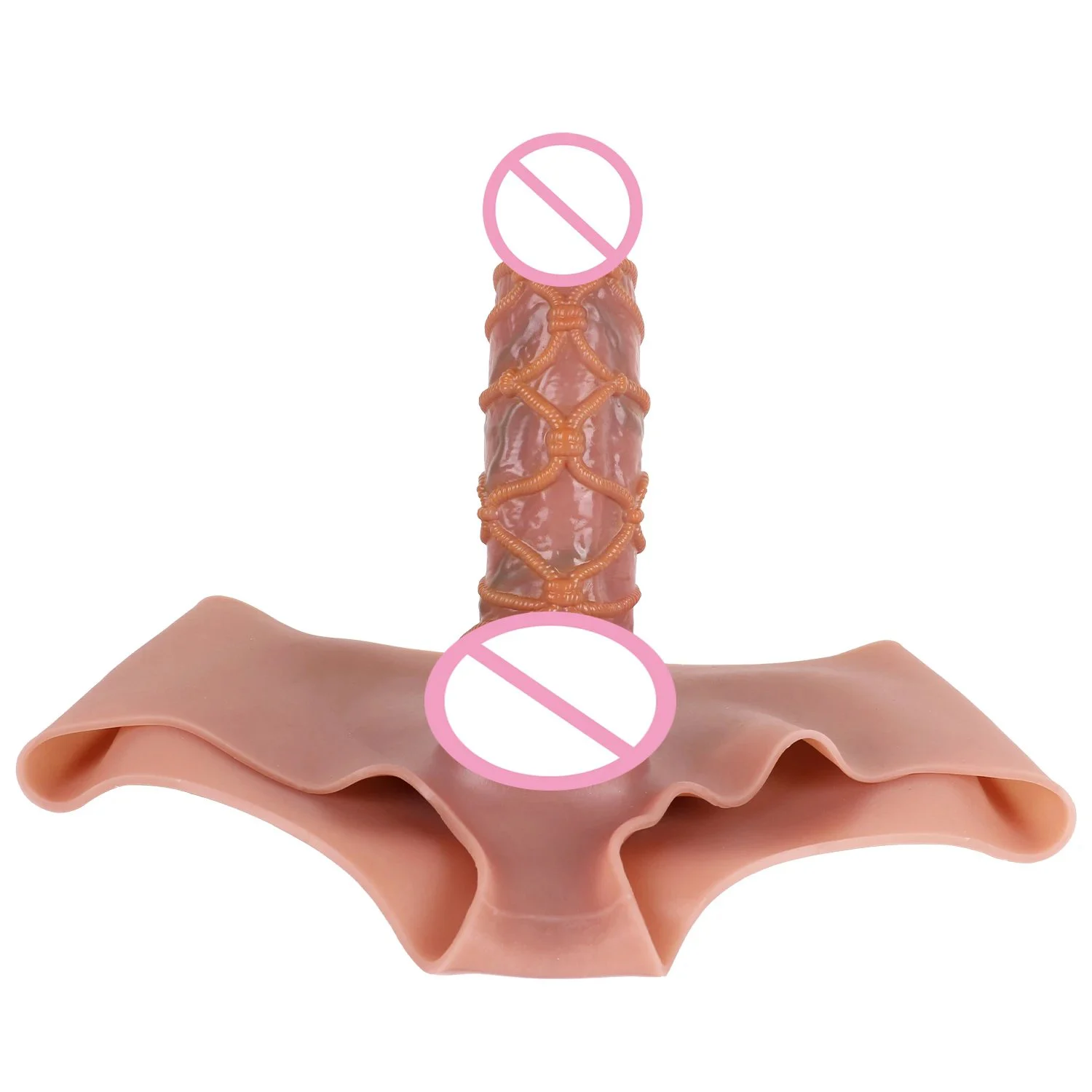 Sexy Male Penis Panties with Distinctive Rope Design Hollow Strap-on Dildo for Male Sex Game