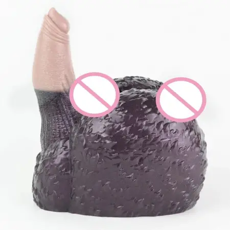 Butt Handheld Medical-Grade Silicone Male Masturbator Dual-Channel Design with Artificial Penis for Intense