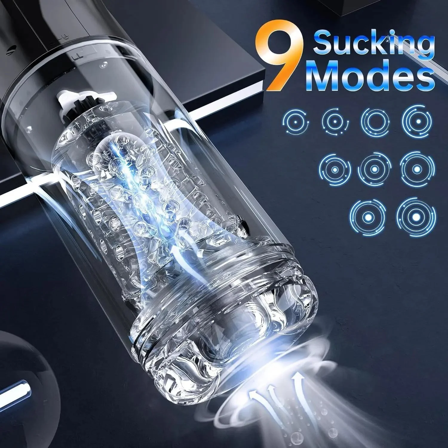 Automatic Sucking LCD Display Male Masturbator 9 Thrusting Rotating Functions Vagina Dildo Vibrating Masturbation Toy for Men