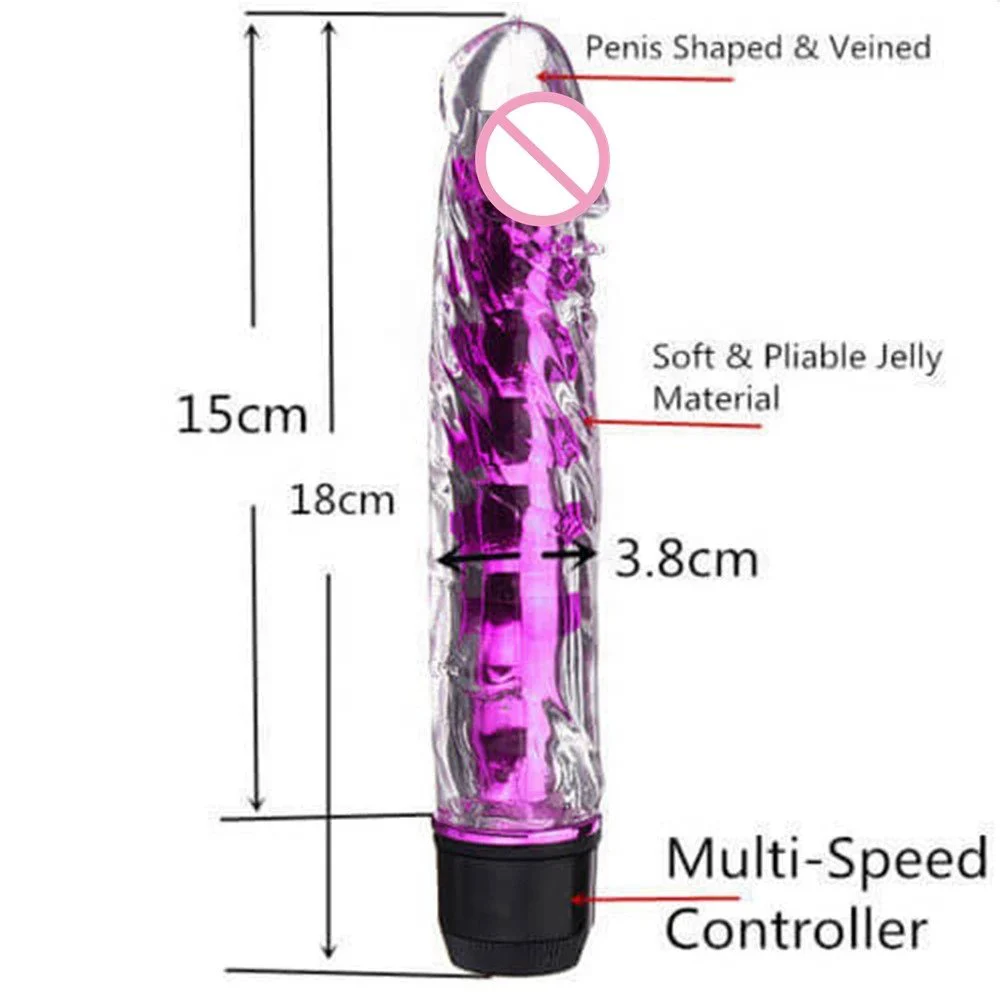 Multi-speed Sex Toys G Spot Jelly Dildo Vibrator for Women Soft Crystal Dildo Wand Vibrator