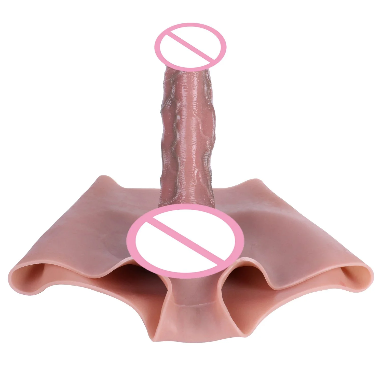 Sex Toy High Waist Penis Sleeves Pantslonger and Bolder Realistic Hollow Dildo Werable Pants for Man and Woman