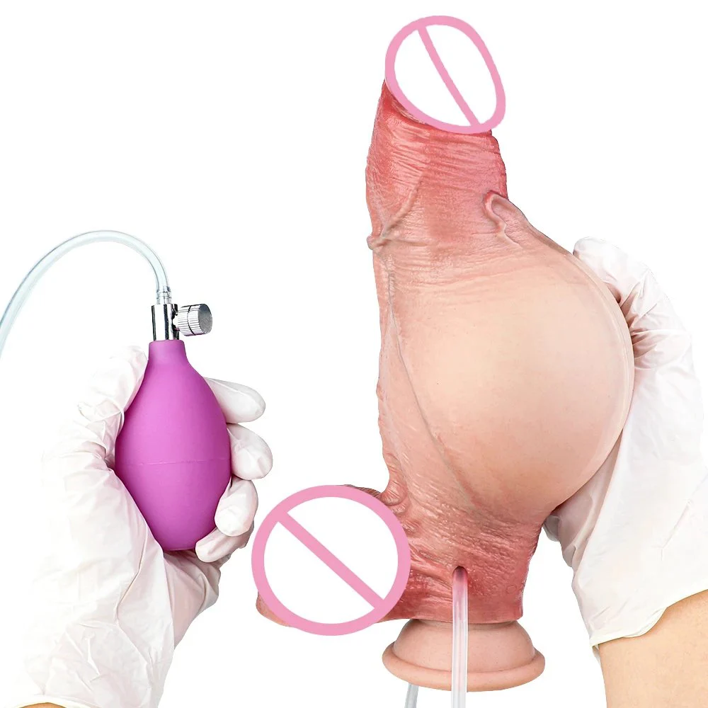 Soft Silicone Inflatable Spray Water Ejaculation Dildo Artificial Penis Massage Vagina Simulation Sex Dildo Toy