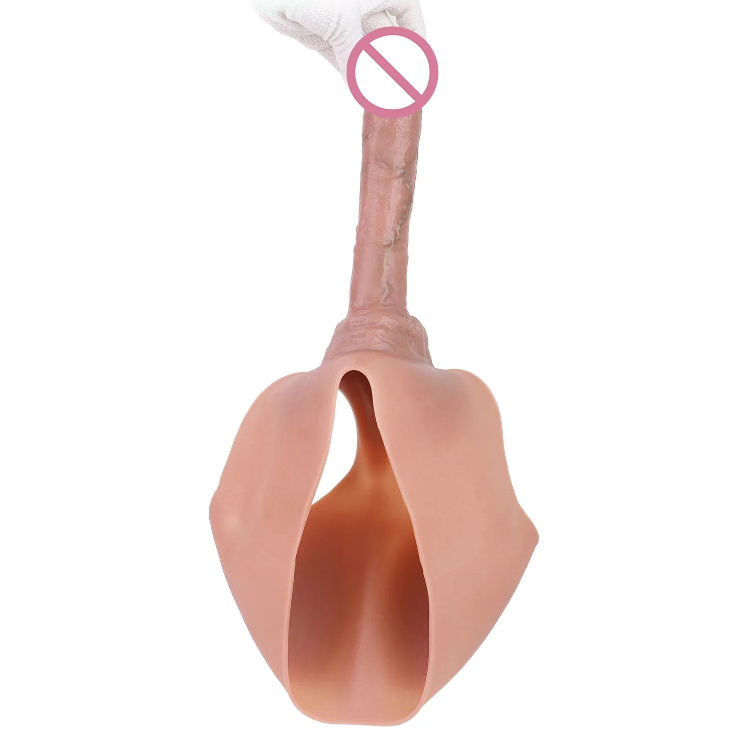Silicone Dildo Leather Pants Insertable at Penis Effectively Enlarge Adult Male Penis Enhances More Realistic Experience