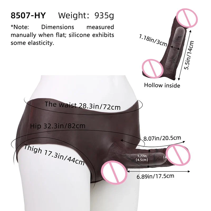 Silicone Huge Hollow Dildo Pants for Men Strapon Realistic Penis Sleeve Dick Extender Underwear for Men Delay Ejaculation