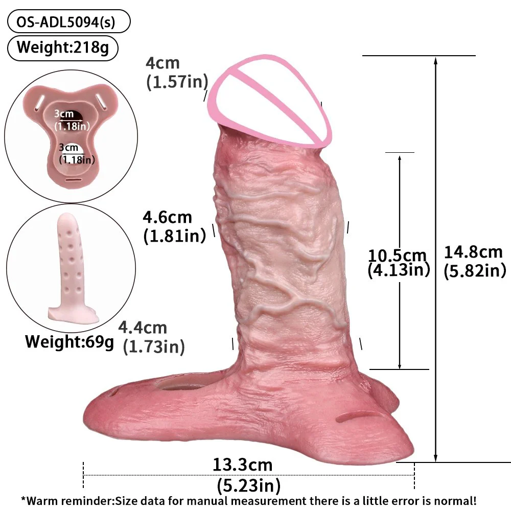 Penis Sleeve Available in Two Sizes Silicone Penis and Sleeve Suitable for Both Men and Women Realistic Sensation