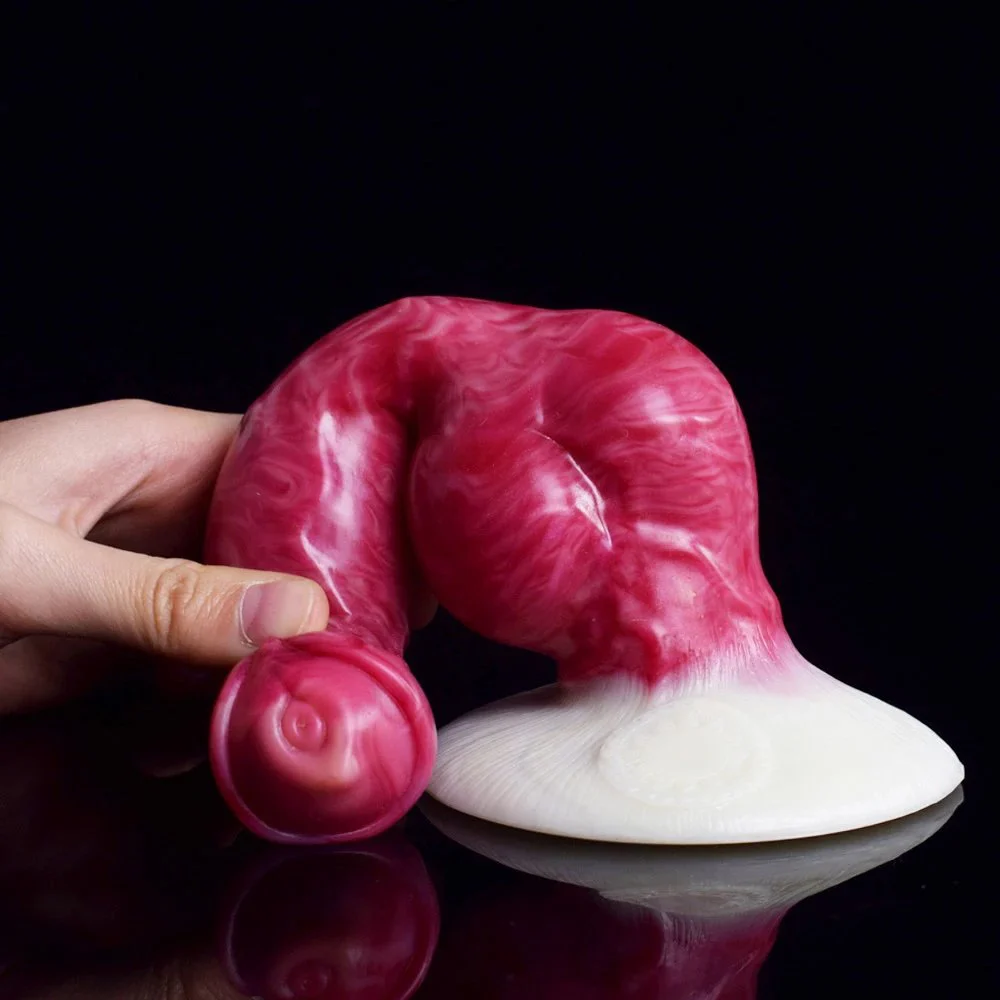 Soft Silicone Dildo Animal Dog Knot Cock Penis Rubber Realistic Dildos with Suction Cup for Women