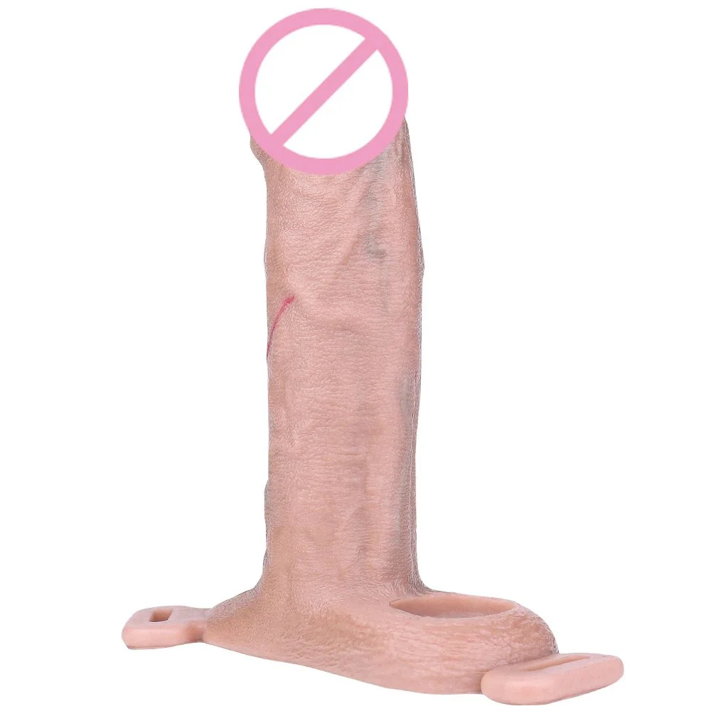 Silicone Wearable Penis Training Sleeves Sexy Adult Man Silicone Penis Extender Male Sex Toy Dildo Cock Sleeve for Erection