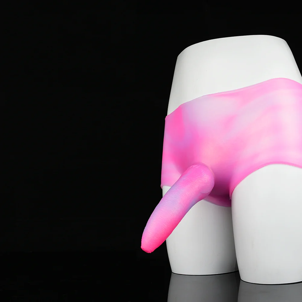 Stretchy Silicone Pants With Dildo Bendable Realistic Penis Stretchy Shorts Transgender Anal Plug Sex Toys