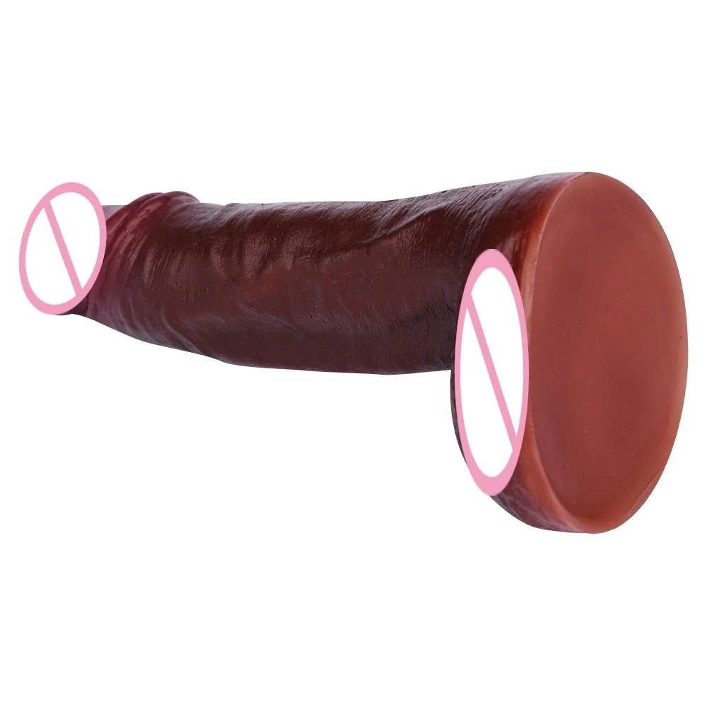 Softness and Hardness Spray Painting Congo Black Color Realistic Dildo Silicone Artificial Dildo