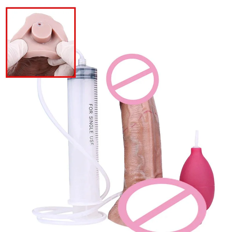 Squirting Dildo Experience Feeling Realistic Sex Toy Simulation Series Using Silicone Can Be Adsorbed on the Belly