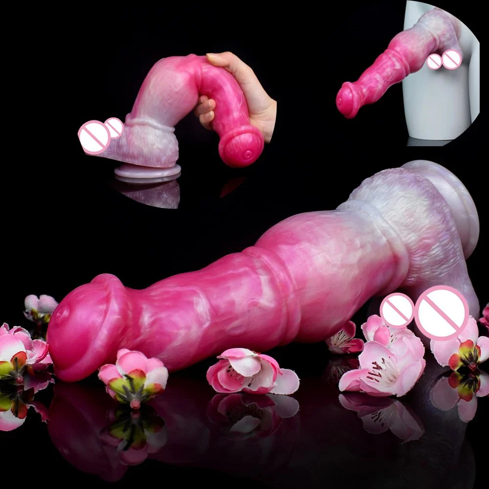 Monster Pink Color Big Horse Dildo With Testicles Artificia Dildo Suction Cup Animal Dildo for Women