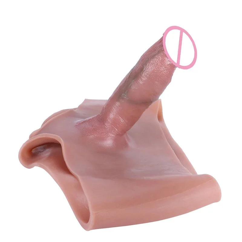 Silicone Boxer Shorts With Hollow Dildo Realistic Penis Sleeve Sex Toys for Men Masturbator Cock Extender Enlargement