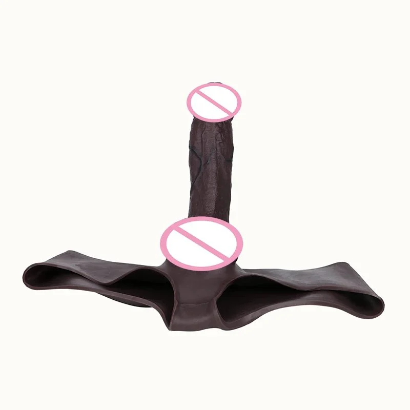 Silicone Huge Hollow Dildo Pants for Men Strapon Realistic Penis Sleeve Dick Extender Underwear for Men Delay Ejaculation