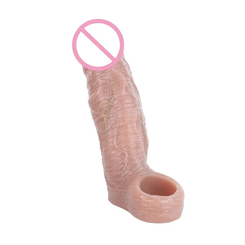 5.82in Hollow Skin Dildo Silicone Penis Extender Delay Ejaculation Penis Enlargement Sex Toys Penis Sleeve Sex Enhancer for Men