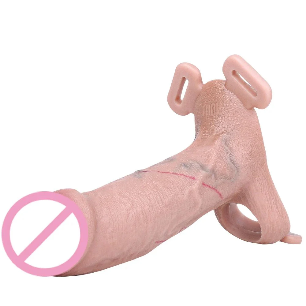 Silicone Wearable Penis Training Sleeves Sexy Adult Man Silicone Penis Extender Male Sex Toy Dildo Cock Sleeve for Erection
