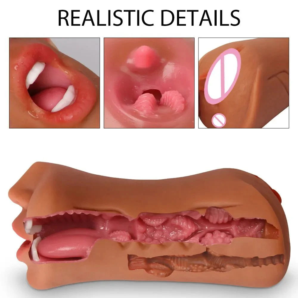 3 in 1 Men Masturbator Sex Toy Male Vagina Anal Sex Masturbator Tool Men Plastic Rubber Vagina