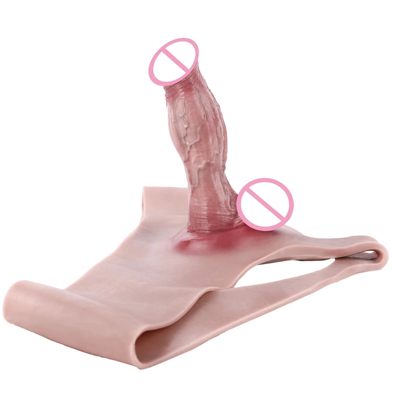 Hollow Dildo Enlarge Pants BDSM Game Sex Toys Male Strap on Silicone Dick Extender Reusable Condom Panties for Couples