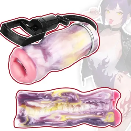 Air Pump Oral Cup Male Fantasy Silicone Masturbator Experience Realistic Sex Toys Two Sizes With Air Pump Model