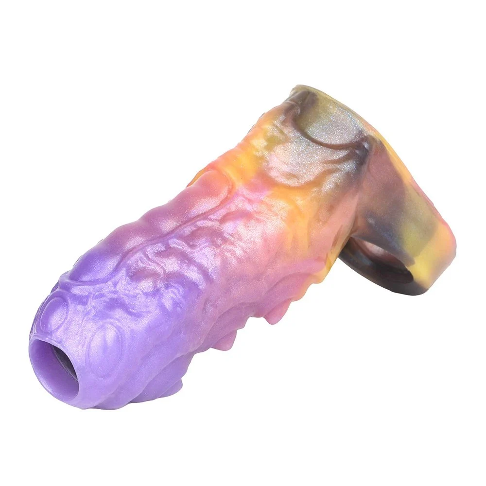 133g Silicone High Elasticity & Ultra-thin Fantasy Male Cock Sleeves with Cock Ring Penis Enlargement Delay Ejaculation Sex Toy