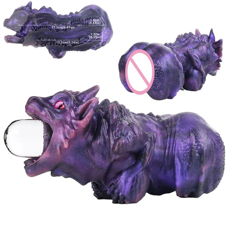 Dragon Male Masturbator Realistic Textured Stroker for Men with Suction Base Premium Phthalate-Free Silicone Monster Furry
