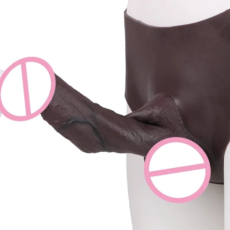 Silicone Huge Hollow Dildo Pants for Men Strapon Realistic Penis Sleeve Dick Extender Underwear for Men Delay Ejaculation