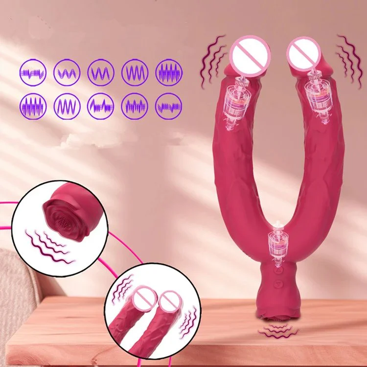 Strong Vibration Dildo Vibrator Double Head Vibrating Massage Lesbian Sex Toys for Women