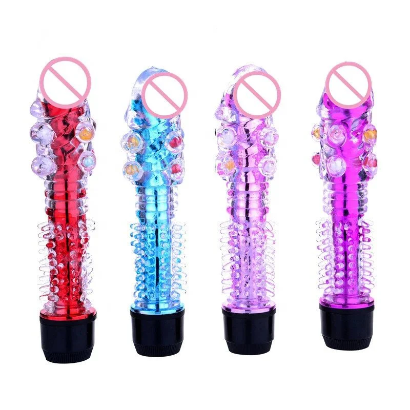 Multi-speed Sex Toys G Spot Jelly Dildo Vibrator for Women Soft Crystal Dildo Wand Vibrator