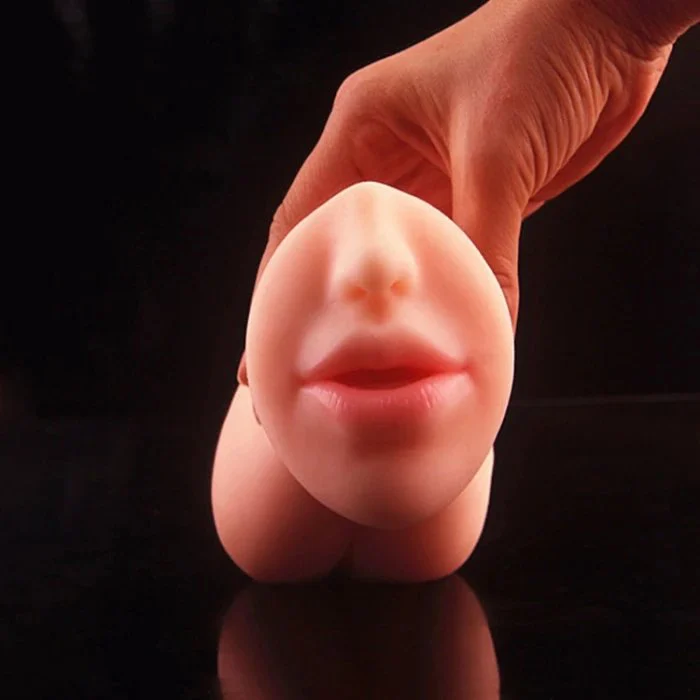 Design 3-in-1 TPE Male Manual Masturbation Cup Dildo for Vaginal Ass Mouth Use with Vibration Feature Softness
