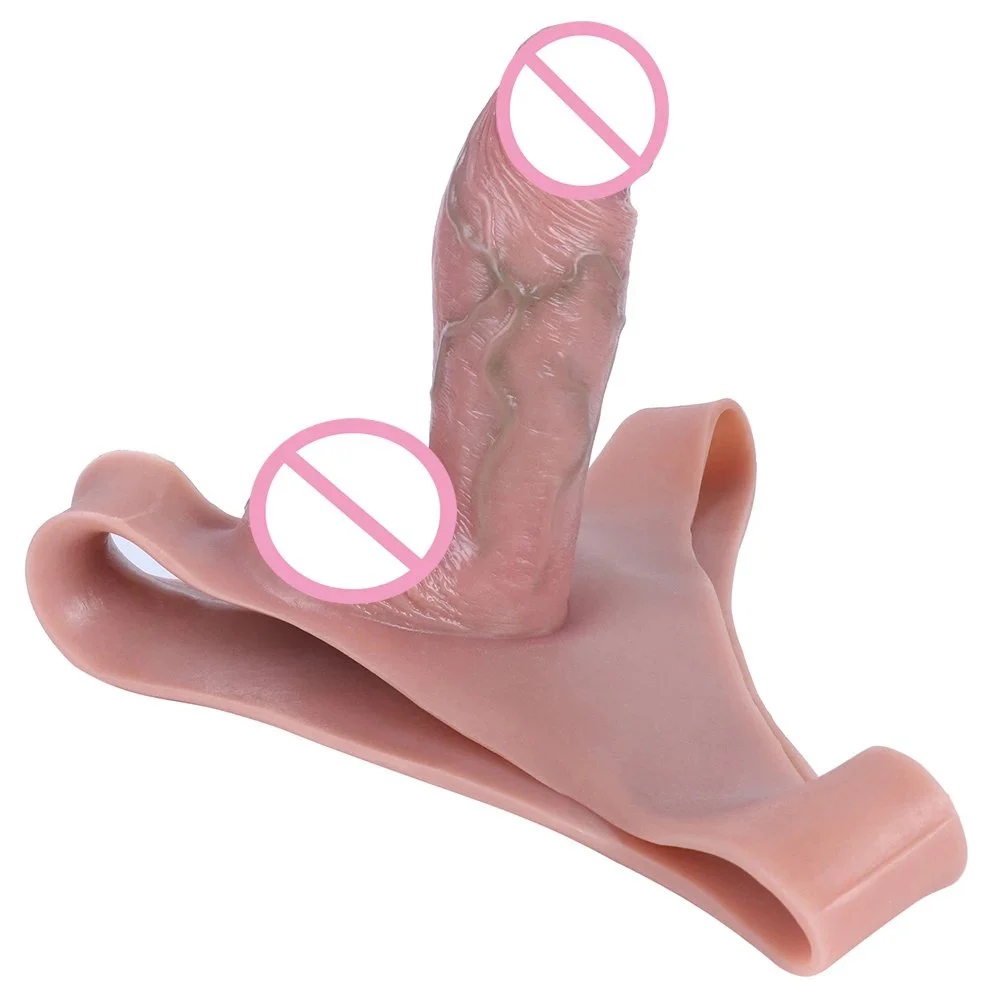 Silicone Simulated Penis Wearable Hollow Dildo Condom Dildo Pants Suitable for Men Lesbian Wearable Sex Adult Products