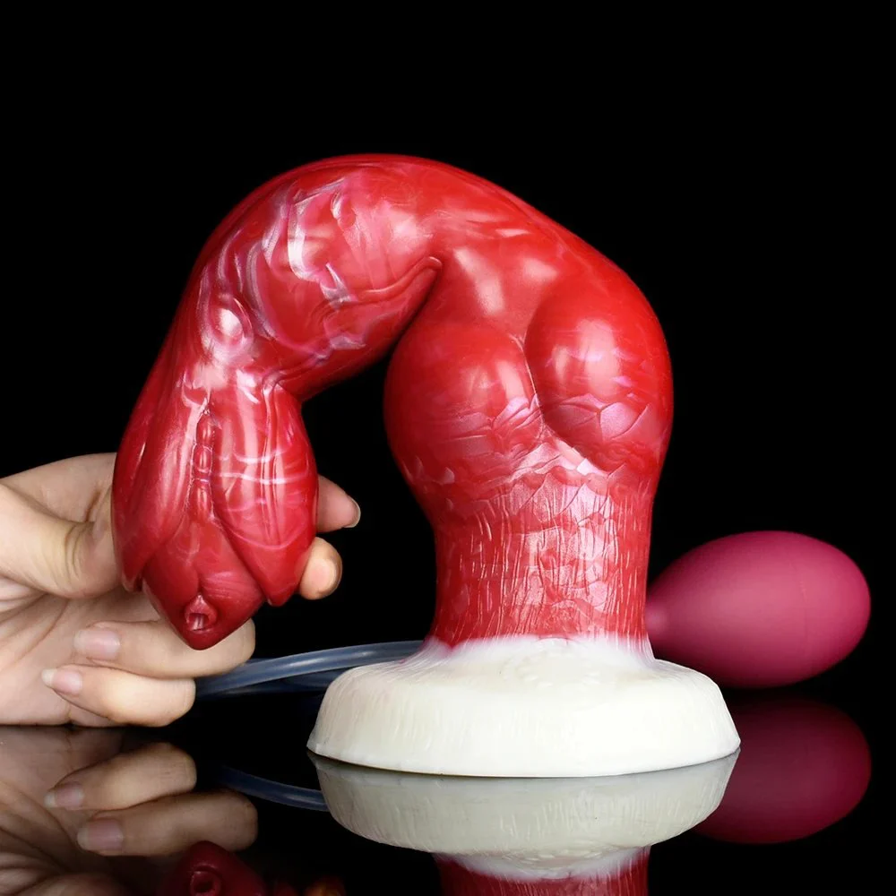 New Adult Dog Squirting Dildo Gorgeous Ejaculation Dildo for Women Flexible Sex Tool Silicone Animal Penis
