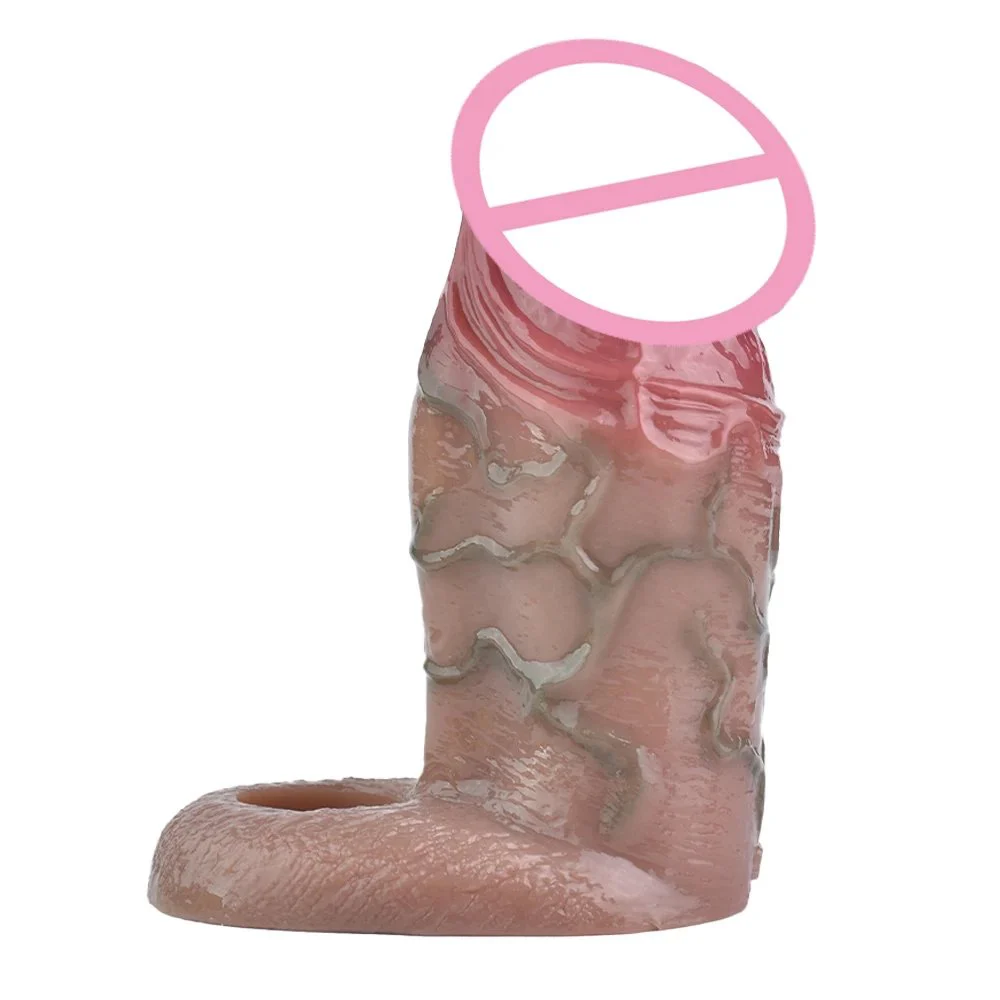 4.7in Skin Male Extension Enlargement Penis Sleeve Reuseable Silicone Sex Toys Adult Dildo Sleeves Couple Sharing Sex Toys