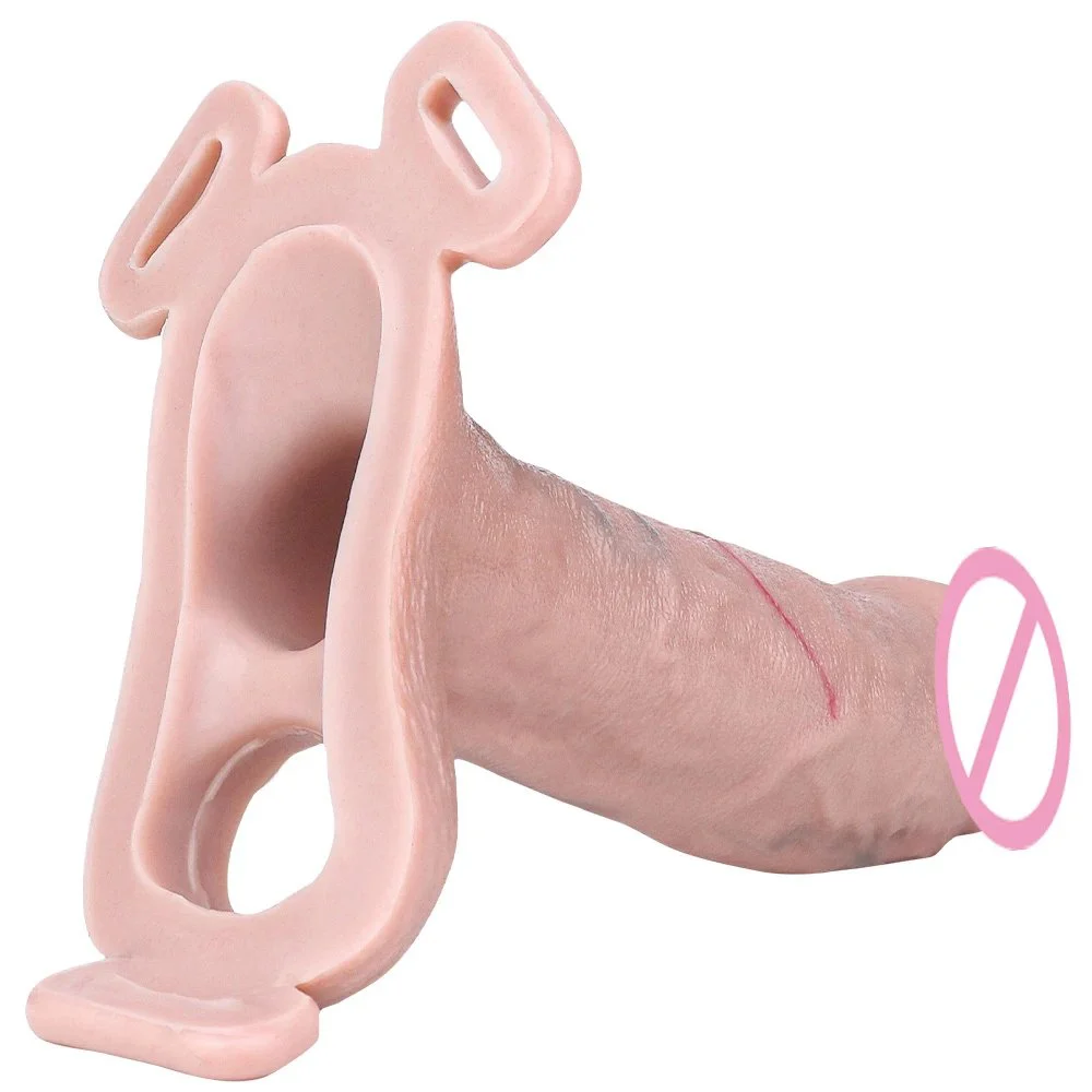 Silicone Wearable Penis Training Sleeves Sexy Adult Man Silicone Penis Extender Male Sex Toy Dildo Cock Sleeve for Erection