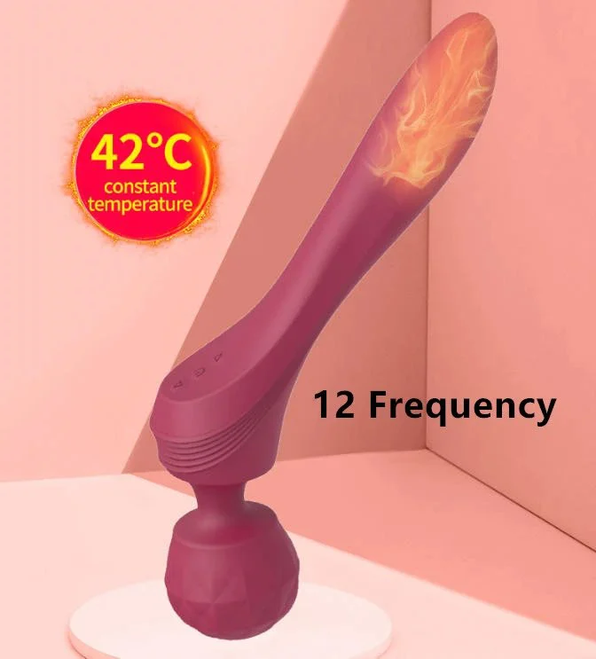 12 Frequency Heated G-Spot AV Vibrator Personal Wand Massagers Adult Sex Toys for Women