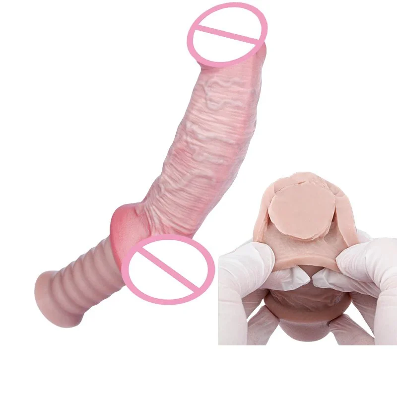 Skin Super Long Double Layer Screw Handle Silicone Dildo Man Woman Anal Plug Masturbator Juguetes Sexuales Pleasure Sex Toy