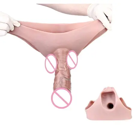 Soft Strap on Dildo High Elastic Hollow Dildo Panties Realistic Cock Sleeves Silicone Wearable Lesbian G Spot Panty Man Sex Toy