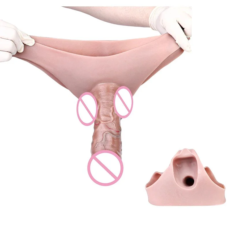 Soft Strap on Dildo High Elastic Hollow Dildo Panties Realistic Cock Sleeves Silicone Wearable Lesbian G Spot Panty Man Sex Toy