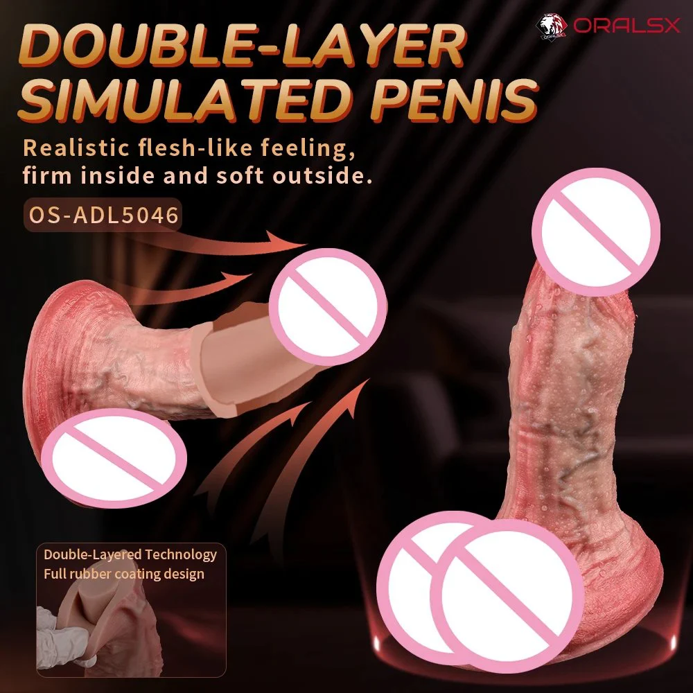 16.3 3.5cm Simulated Male Dildo with Suction Cup Double-layer Silicone and Realistic Texture Dildo Suitable for Couples