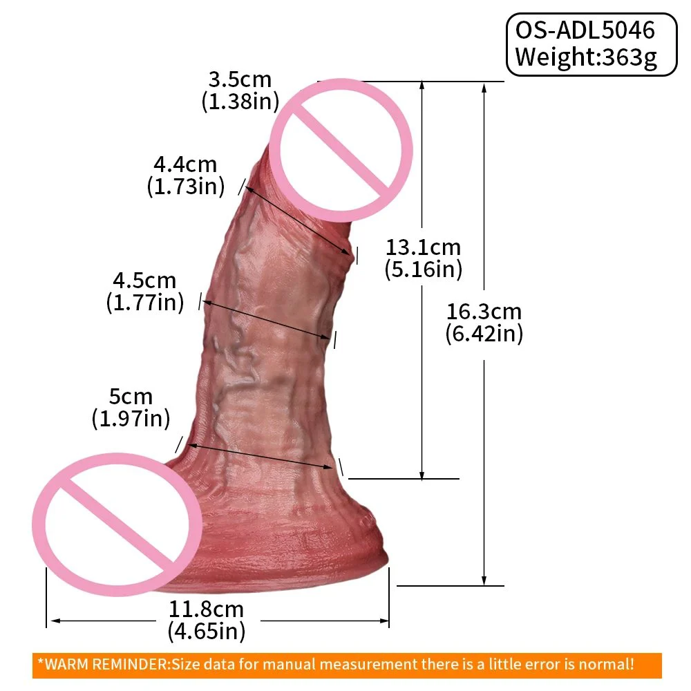 16.3 3.5cm Simulated Male Dildo with Suction Cup Double-layer Silicone and Realistic Texture Dildo Suitable for Couples