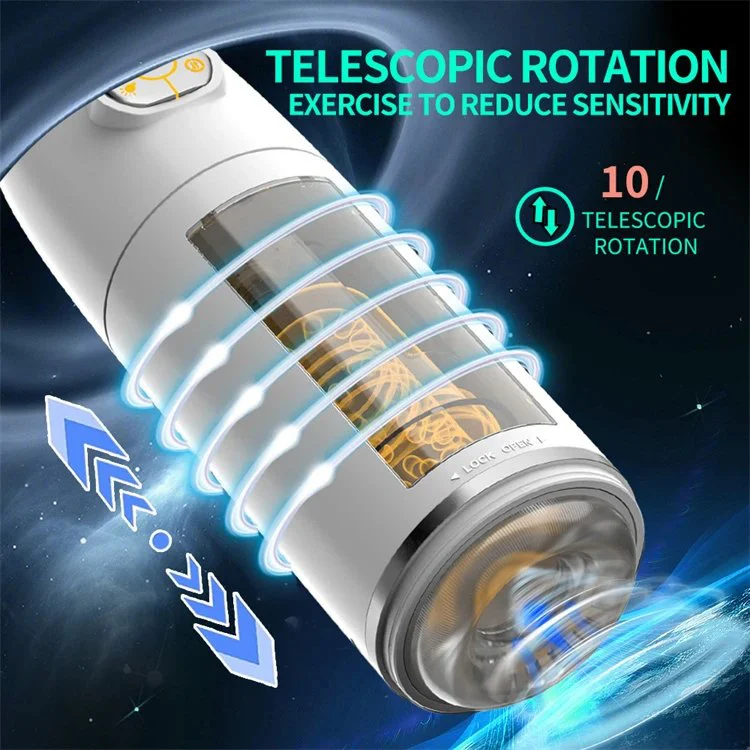Aircraft Cup Sex Toys for Men Automatic Telescopic Rotation Male Flashlight Masturbation Cup With 4 Languages Voice