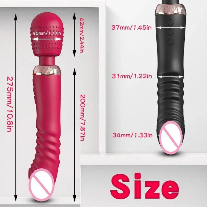 10 Modes Rechargeable Double Motors Handheld Telescopic Big AV Sex Vibrator Sex Toys Women