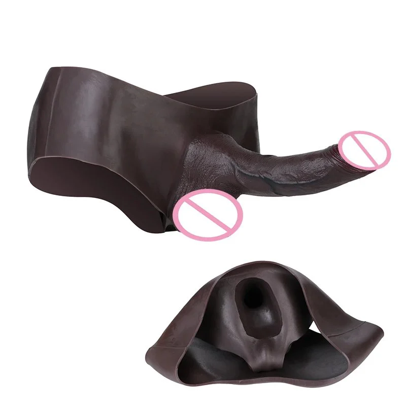 Strap-on Hollow Penis Extended-Length Penis Sleeve - Obsidian Black Model Male Enhancement Realistic Penis Sleeve