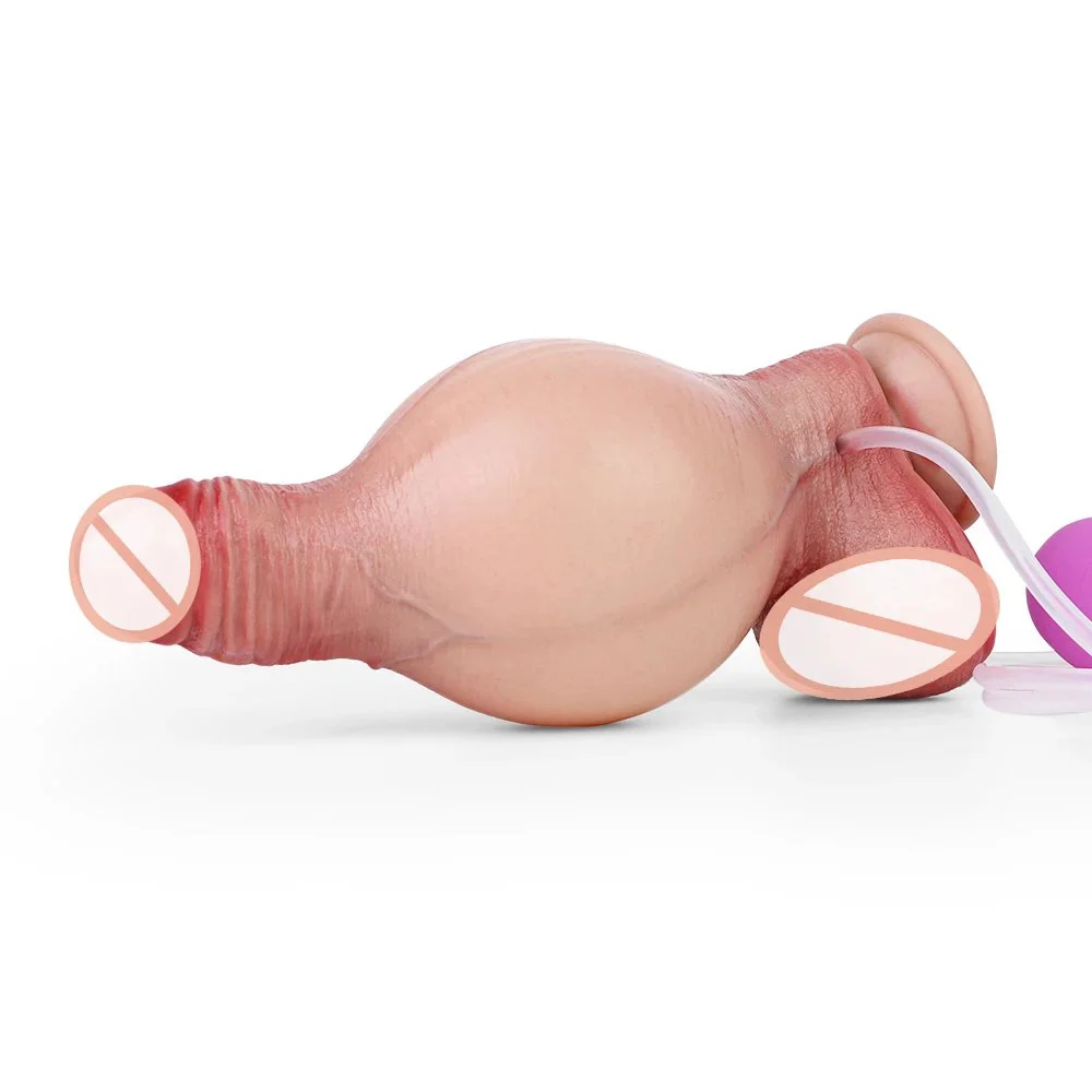 Squirting Dildo Soft Silicone Inflatable Ejaculation Dildo Artificial Penis Massage Vagina Simulation Sex Dildo